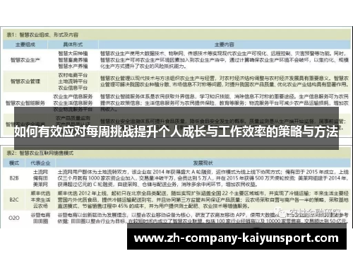 如何有效应对每周挑战提升个人成长与工作效率的策略与方法