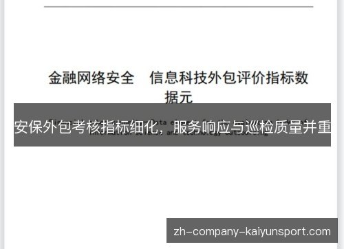 安保外包考核指标细化，服务响应与巡检质量并重